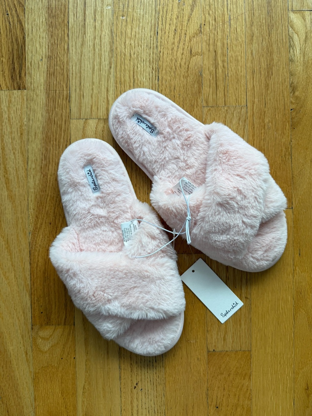 NWT Splendid Cozy Plush Slide Slippers - Light Pink